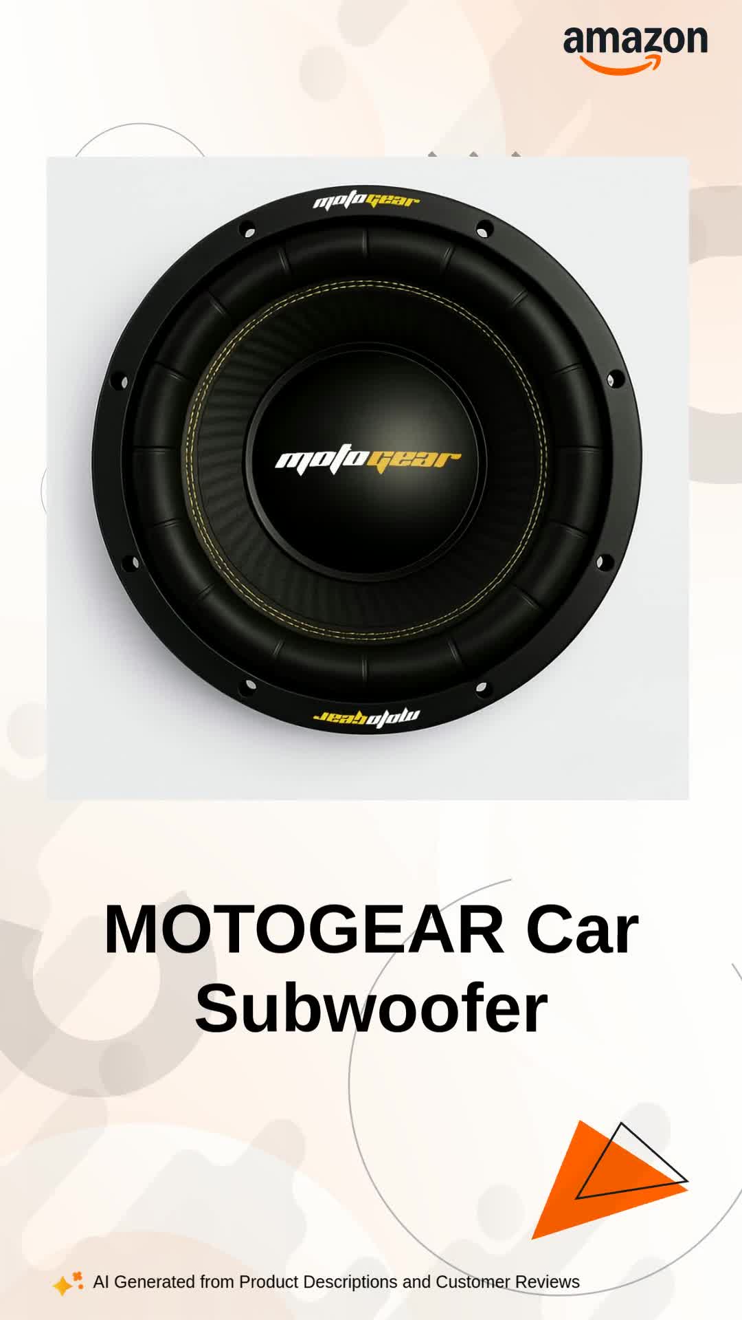 MOTOGEAR Car Subwoofer MG-KNOCKDOWN12 12 inch Woofer (Black), Peak